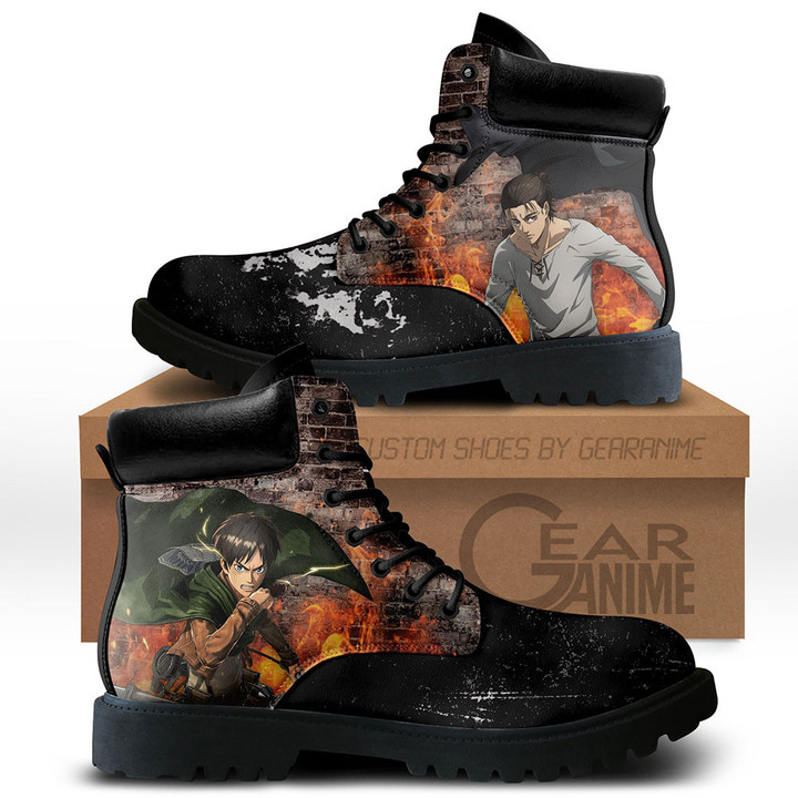 Attack On Titan Eren Yeager Boots Custom Anime Shoes