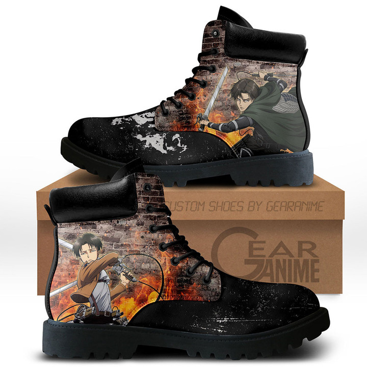 Attack On Titan Levi Ackerman Boots Custom Anime Shoes