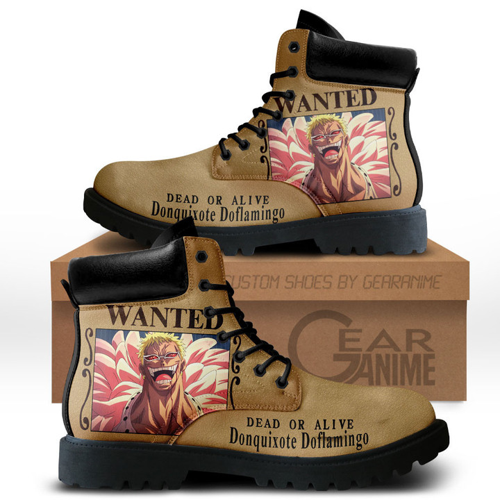 One Piece Donquixote Doflamingo Wanted Boots Custom Leather Casual