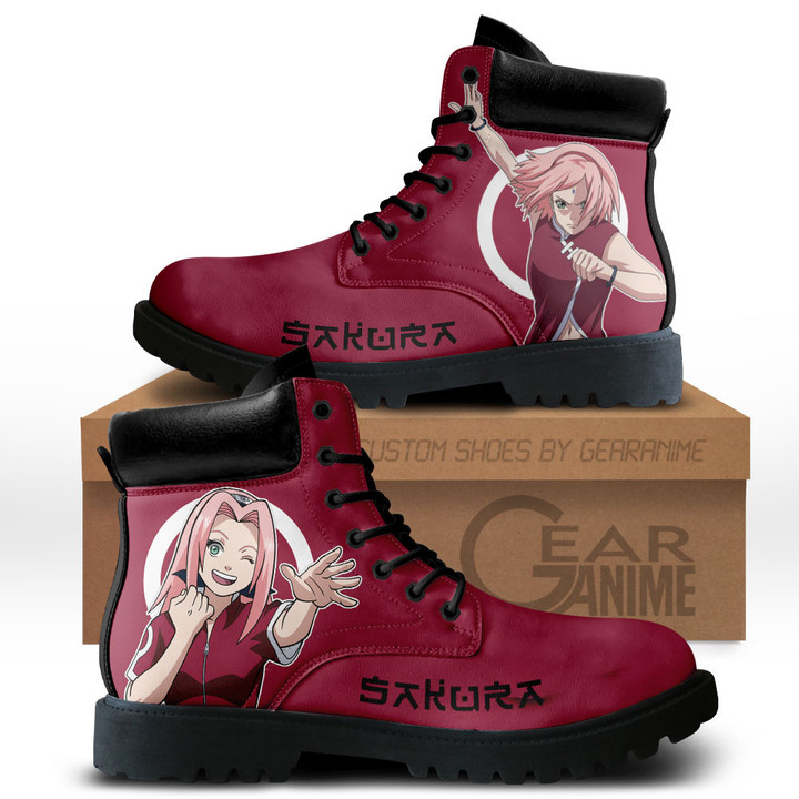 Sakura Haruno Boots Custom Shoes For Anime Fans MV1110Gear Anime