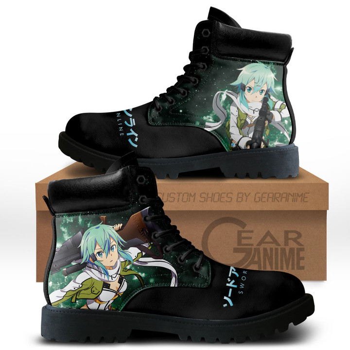 Sword Art Online Sinon Boots Anime Custom ShoesGear Anime