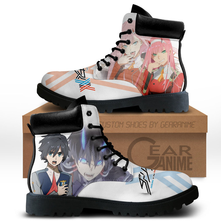Darling In The Franxx Zero Two and Hiro Boots Anime Custom ShoesGear Anime