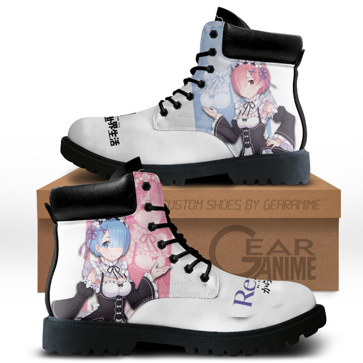 Re:Zero Ram and Rem Boots Anime Custom Shoes MV0711Gear Anime
