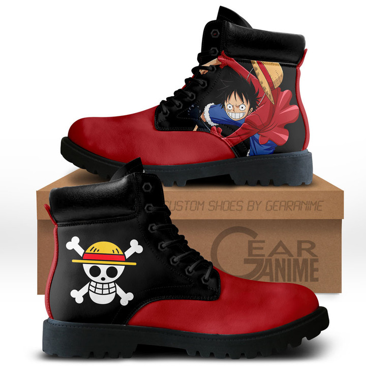 One Piece Luffy Boots Anime Custom Shoes Simple Style NTT0512Gear Anime