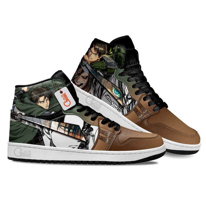Eren Yeager and Levi Ackerman Anime Shoes Custom Sneakers MN2102 Gear Anime
