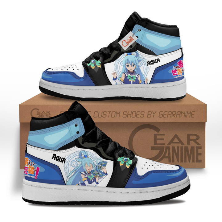 Aqua Anime Kids Sneakers Custom Shoes MV1302 Gear Anime