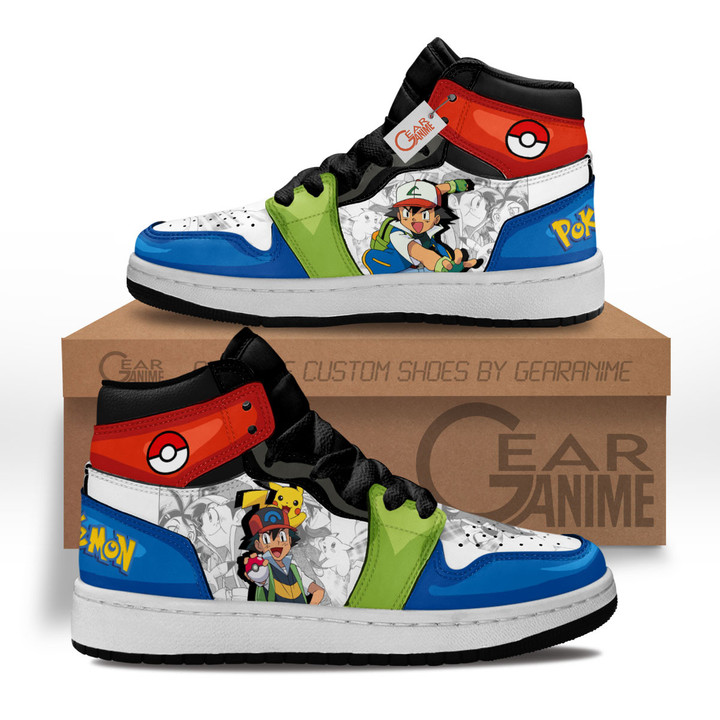 Pokemon Satoshi Kids Shoes Manga Anime Custom Kid Sneakers MV2703 Gear Anime