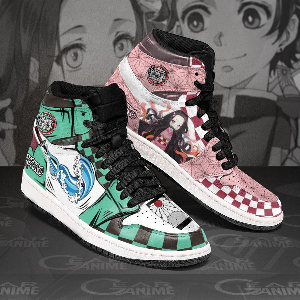 Tanjiro and Nezuko Anime Shoes Custom For Demon Slayer Fans - GearAnime