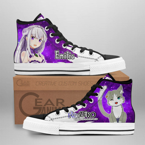 Emilia High Top Shoes Custom Re:Zero Anime Sneakers