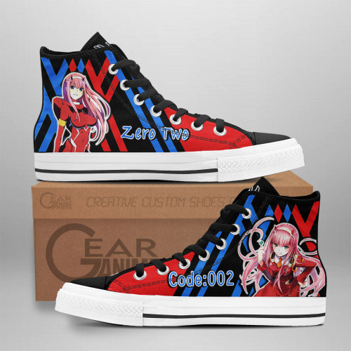 Zero Two Code 002 High Top Shoes Anime Darling In The Franxx Sneakers