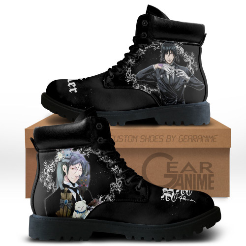 Black Butler Sebastian Michaelis Boots Shoes Anime Custom MV2811