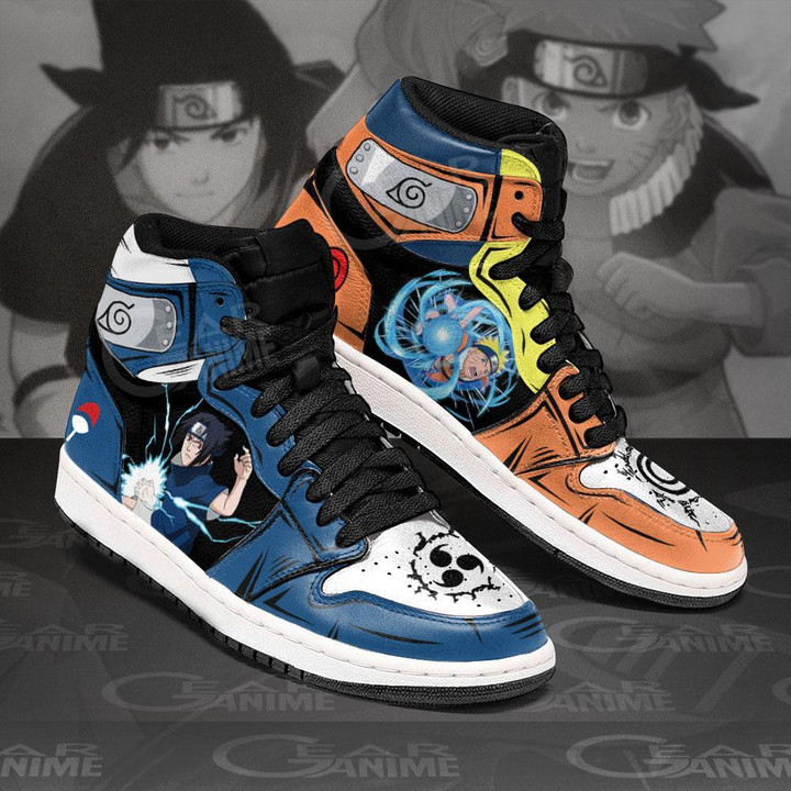 Uzumaki and Sasuke Sneakers Jutsu Custom Anime Shoes - 2 - GearAnime