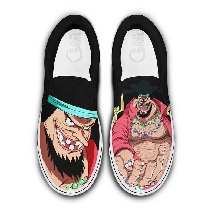 Blackbeard Slip On Sneakers Custom Anime One Piece Shoes - 1 - GearAnime