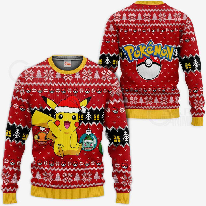 Cute Pikachu Ugly Christmas Sweater Pokemon Anime Xmas Gift - 1 - GearAnime