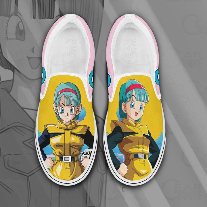 Bulma Slip On Sneakers Dragon Ball Custom Anime Shoes PN11 - 1 - GearAnime