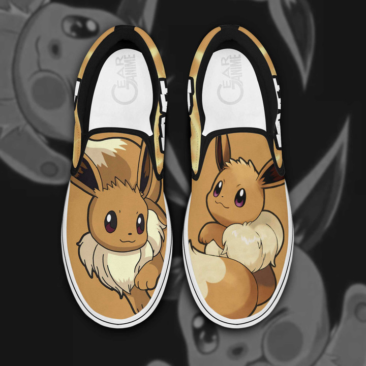 Eevee Slip On Sneakers Pokemon Custom Anime Shoes - 1 - GearAnime