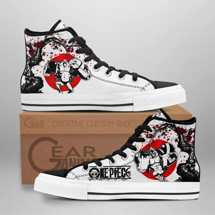 Franky High Top Shoes Custom Anime One Piece Sneakers Japan Style