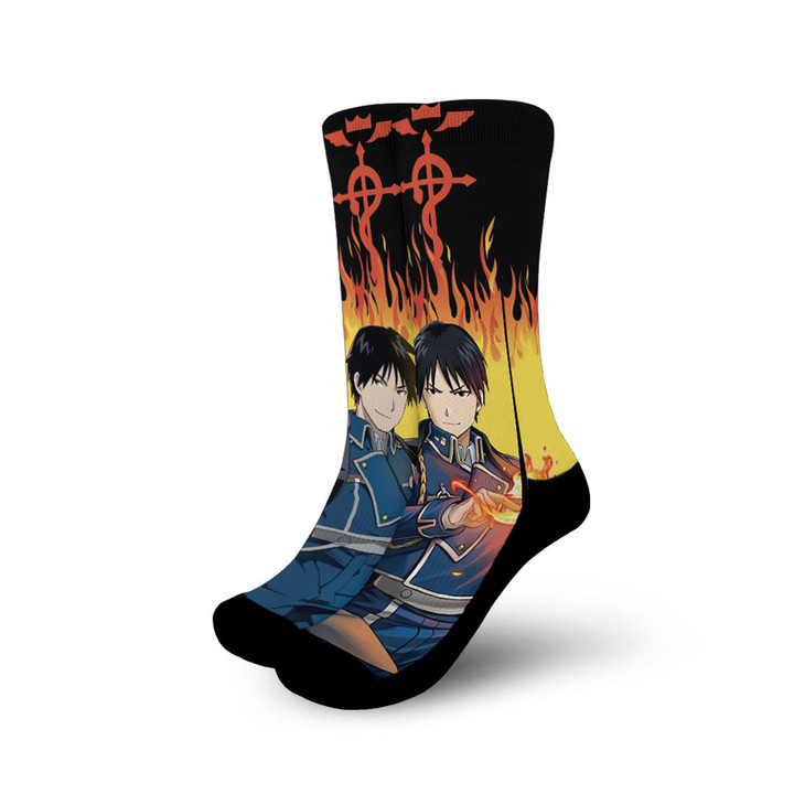 Roy Mustang Socks Fullmetal Alchemist Custom Anime Socks Flames Style