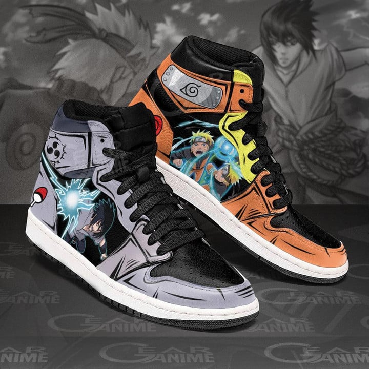 Uzumaki and Sasuke Sneakers Power Custom Anime Shoes - 2 - GearAnime