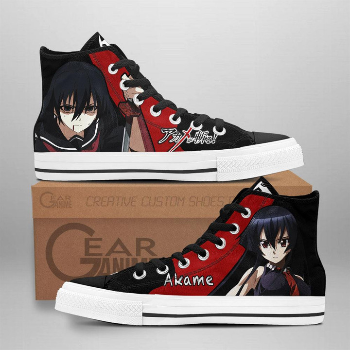 Akame ga Kill Akame High Top Shoes Custom Anime Sneakers - 1 - GearAnime