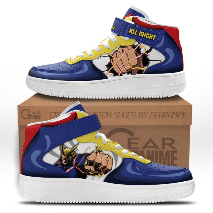 All Might Sneakers Air Mid My Hero Academia Anime ShoesGear Anime