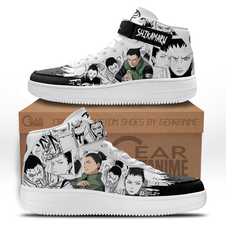 Shikamaru Nara Sneakers Air Mid Custom Anime Shoes Mix MangaGear Anime