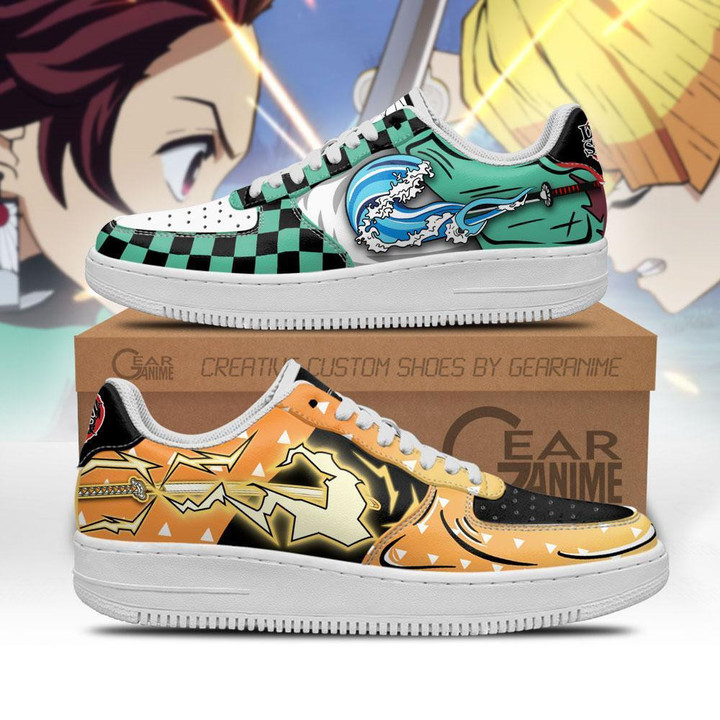 Tanjiro and Zenitsu Air Sneakers Custom Breathing Demon Slayer Anime Shoes - 1 - GearAnime