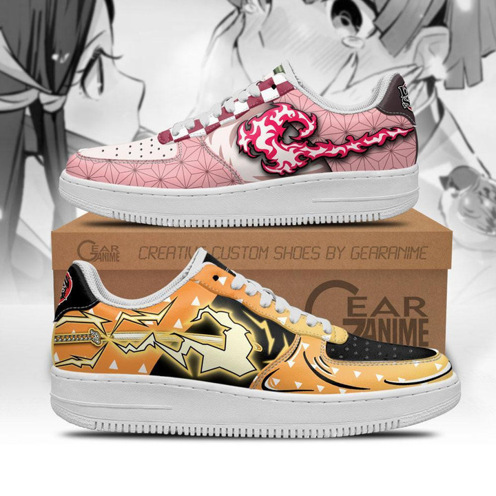 Nezuko and Zenitsu Air Sneakers Anime Custom Skills Demon Slayer Shoes - 1 - GearAnime
