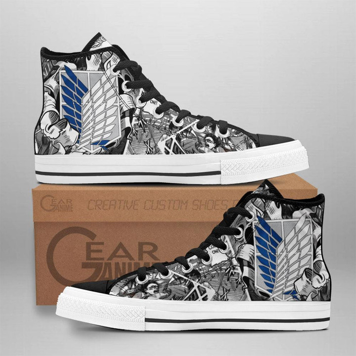 Scout Regiment High Top Shoes Custom Anime Attack On Titan Sneakers - 1 - GearAnime