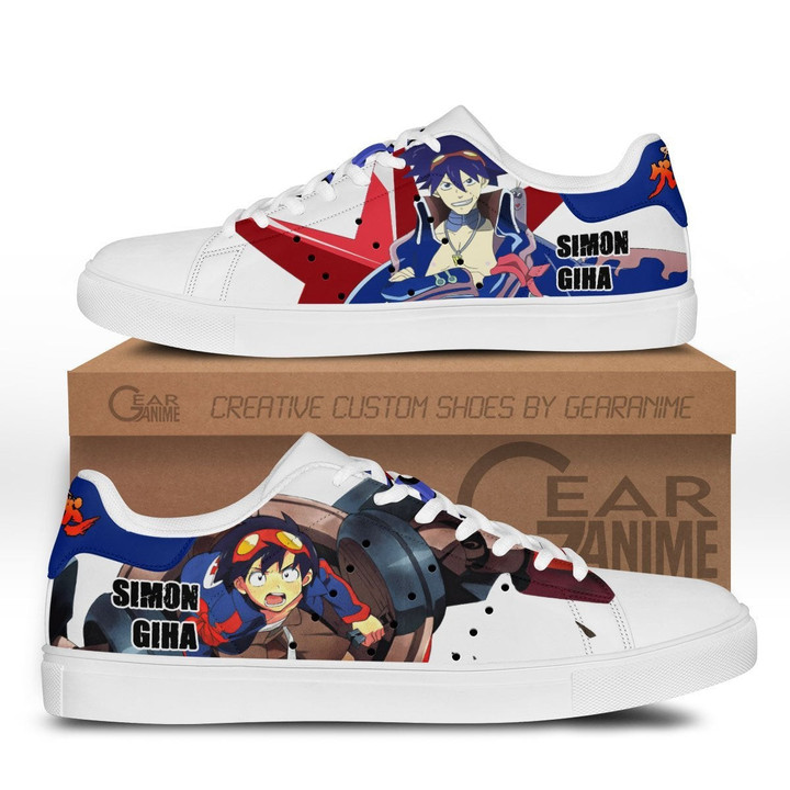Simon the Digger Skate Sneakers Custom Gurren Lagann Anime Shoes - 1 - GearAnime