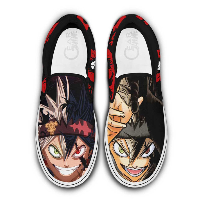 Asta Slip On Sneakers Custom Anime Black Clover Shoes - 1 - GearAnime
