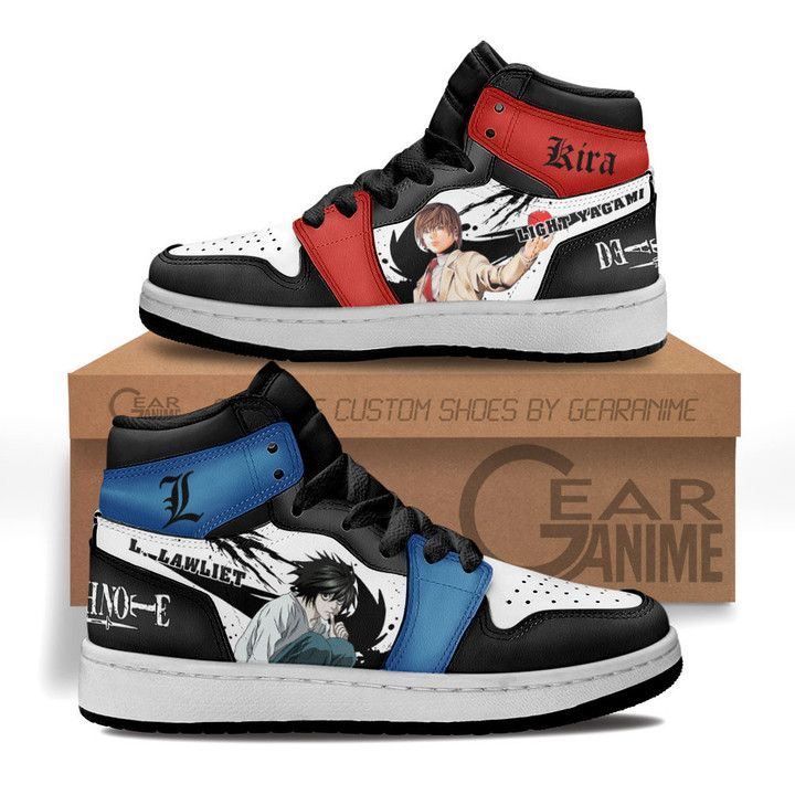 Light Yagami and L Lawliet Kids Sneakers Death Note Anime Kids Shoes for OtakuGear Anime