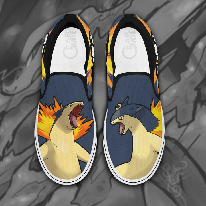 Typhlosion Slip On Sneakers Pokemon Custom Anime Shoes - 1 - GearAnime