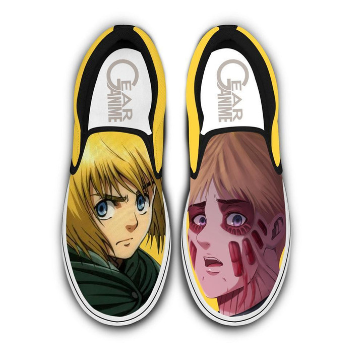 Armin Arlert Slip On Sneakers Custom Anime Attack On Tian Shoes - 1 - GearAnime