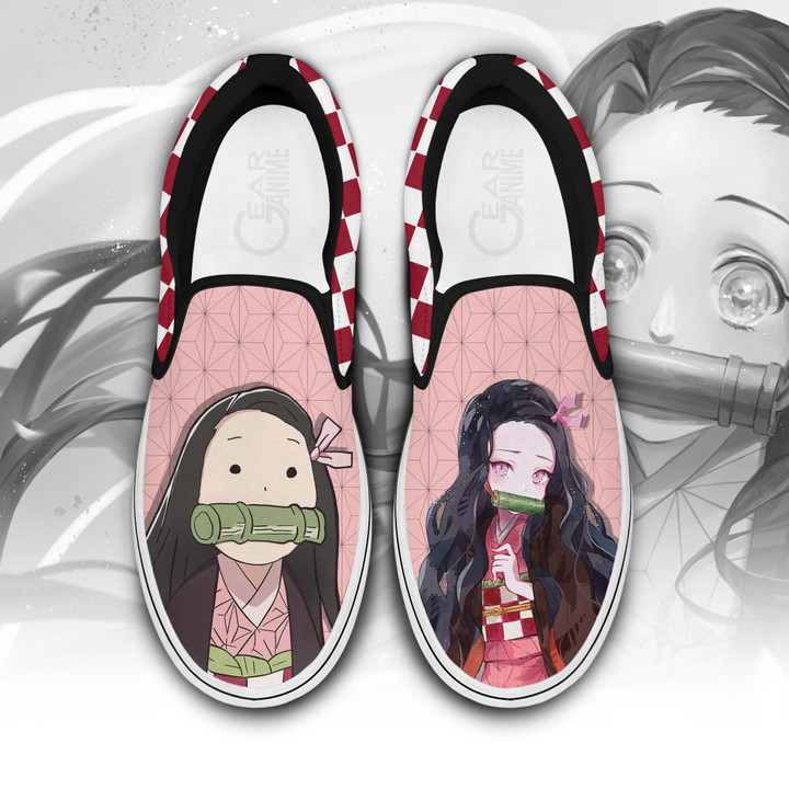 Nezuko Slip On Sneakers Custom Anime Demon Slayer Shoes - 1 - GearAnime