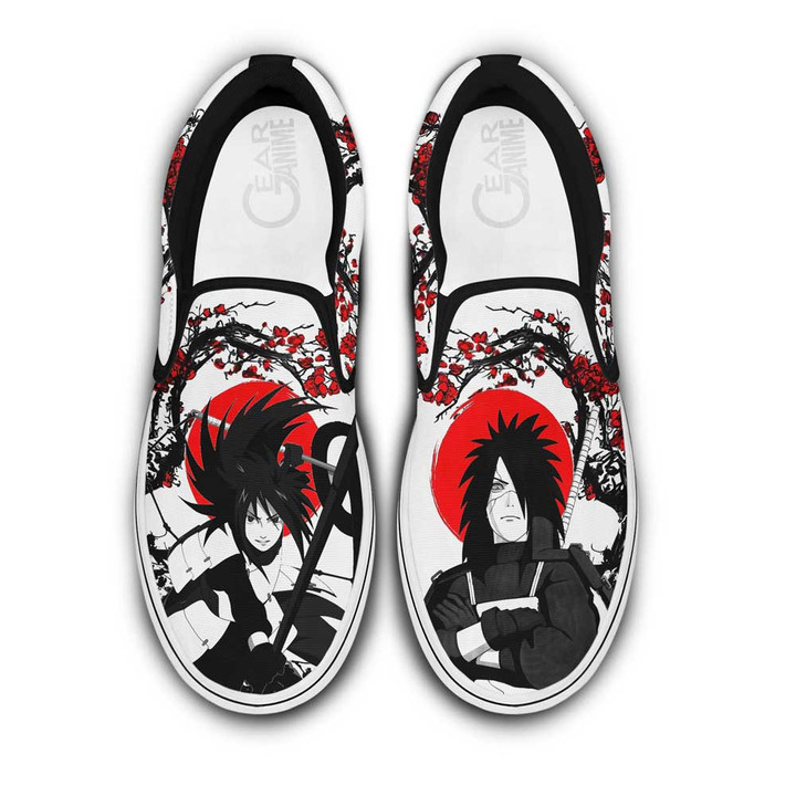 Uchiha Madara Slip On Sneakers Custom Japan Blossom Anime Shoes - 1 - GearAnime
