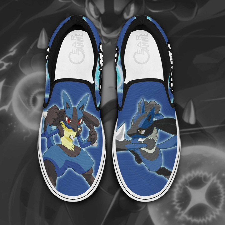 Lucario Slip On Sneakers Pokemon Custom Anime Shoes - 1 - GearAnime