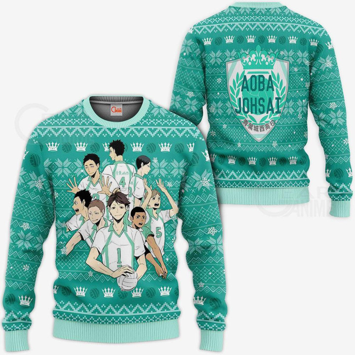 Aoba Johsai Ugly Christmas Sweater Xmas Shirt VA10 - 1 - GearAnime