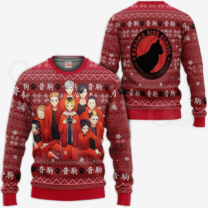 Nekoma High Ugly Christmas Sweater Xmas Shirt VA10 - 1 - GearAnime