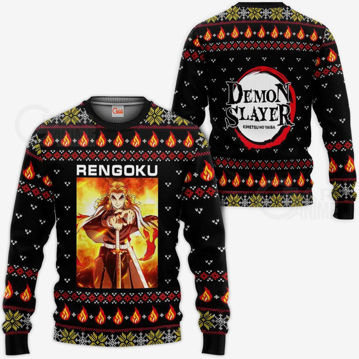 Kyojuro Rengoku Ugly Christmas Sweater Xmas Gift VA10 - 1 - GearAnime