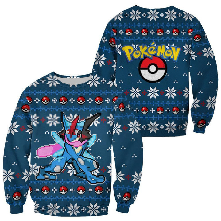 Greninja Ugly Christmas Sweater Custom Xmas Gift - 1 - GearAnime