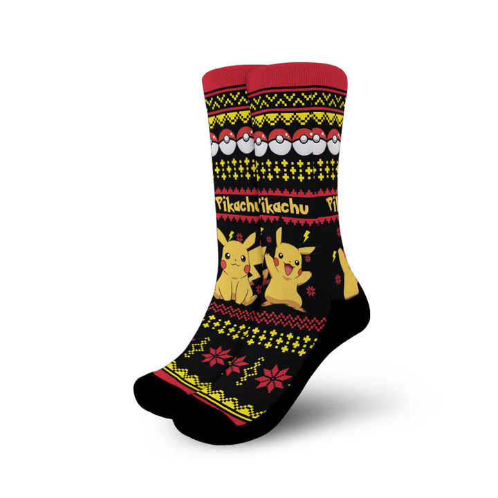 Pikachu Socks Pokemon Custom Ugly Christmas Gear Anime