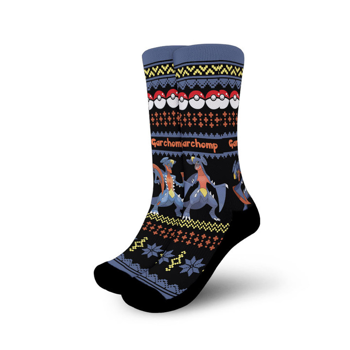 Garchomp Socks Pokemon Custom Ugly Christmas Gear Anime