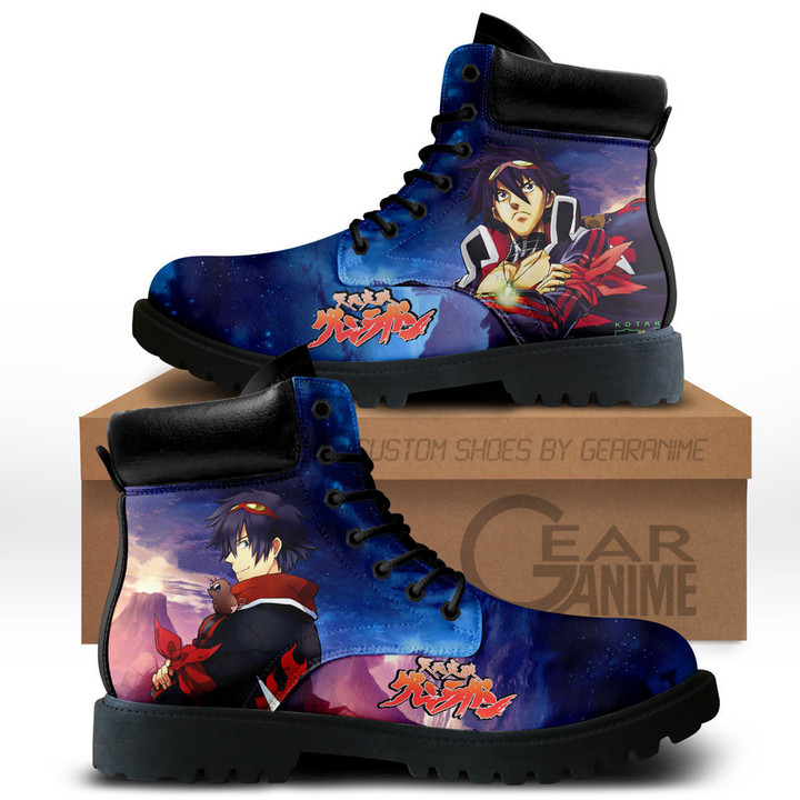 Gurren Lagann Simon Boots Anime Custom ShoesGear Anime