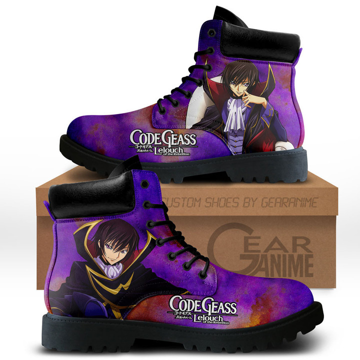 Code Geass Lelouch Lamperouge Boots Anime Custom ShoesGear Anime
