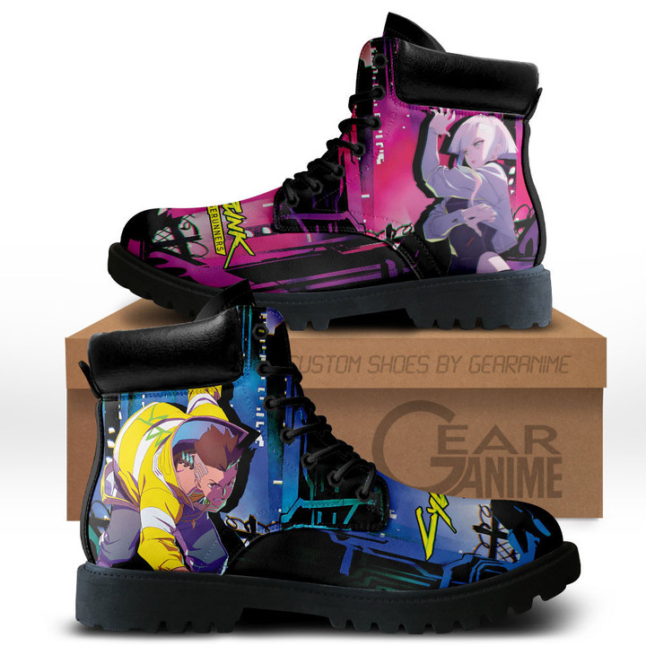 Cyberpunk David and Lucy Boots Anime Custom Shoes MV2811Gear Anime