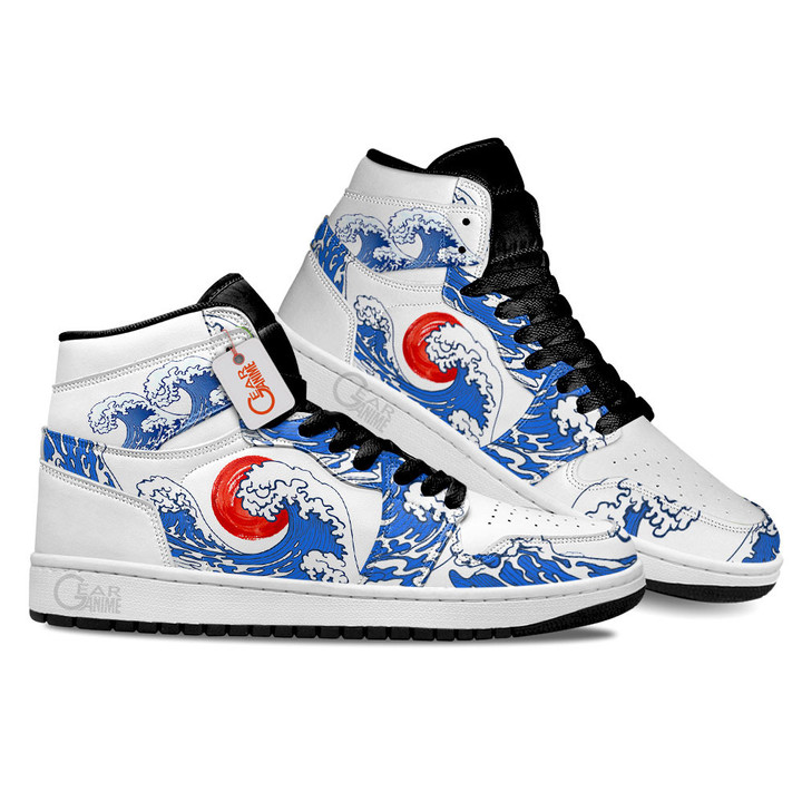 Japanese Kanagawa Wave Red Sun J1-Sneakers Custom Shoes PT13062 Gear Anime