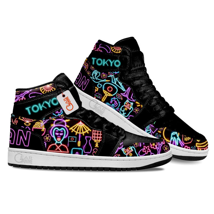 Japanese Tokyo Neon Signs J1-Sneakers Custom Shoes PT1906 Gear Anime