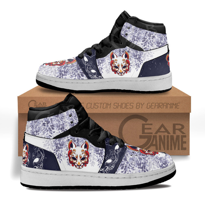 Japanese Wisteria Kitsune Kids Shoes Custom Kid Sneakers MV1906 Gear Anime