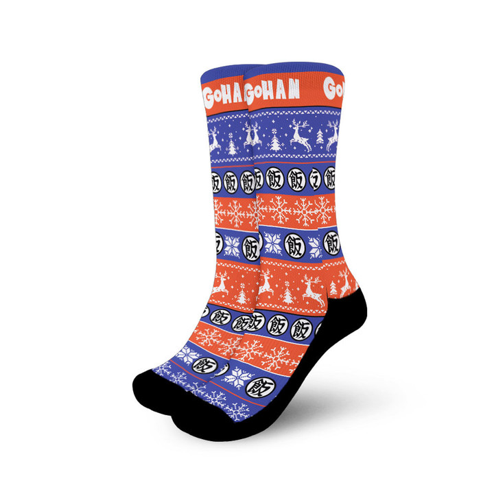 Gohan Symbol Christmas Ugly Socks Gear Anime